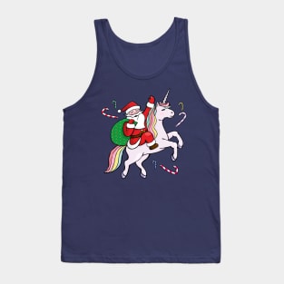 Santa Riding a Unicorn Tank Top